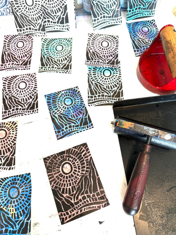 Sedona, Arizona canyon linoprint
